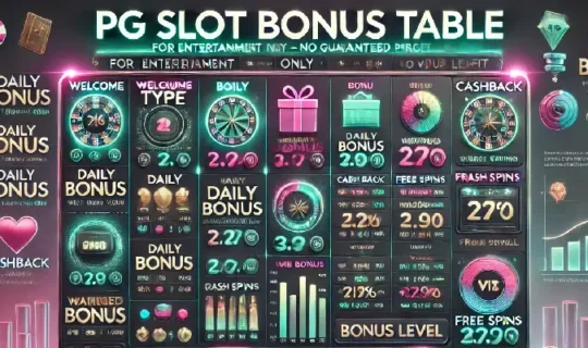 ตารางโบนัสสล็อต PG
