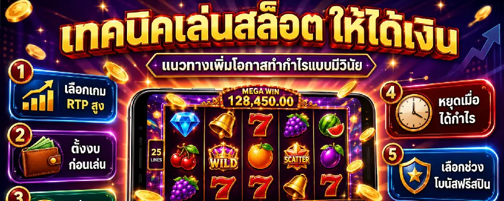 เทคนิคเล่นสล็อต ให้ได้เงิน