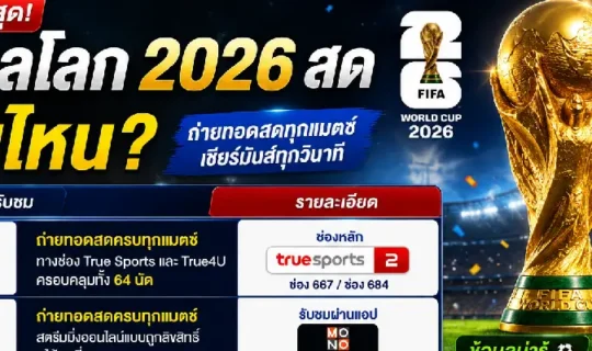 ดูบอลโลก 2026 สด ช่องไหน