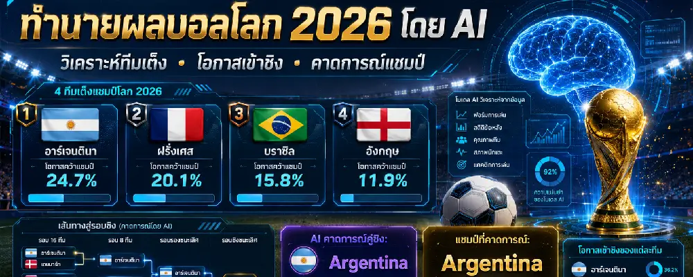 ทำนายผลบอลโลก 2026 โดย AI